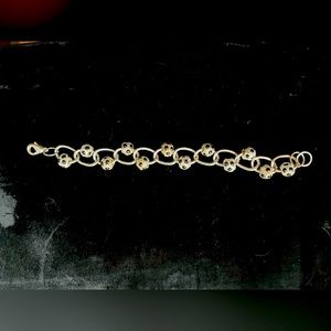 Handmade Black and Silvertone Link Bracelet,